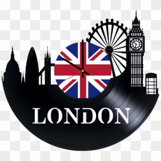 Skyline Clipart Clock London - London Silhouette London Eye - Png Download