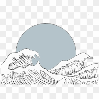 #japan #japanese #art #aesthetic #tumblr #simple #blue - Aesthetic Waves Drawing Clipart