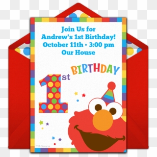 Elmo's 1st Birthday Online Invitation - Carnival Themed Birthday Party Clipart