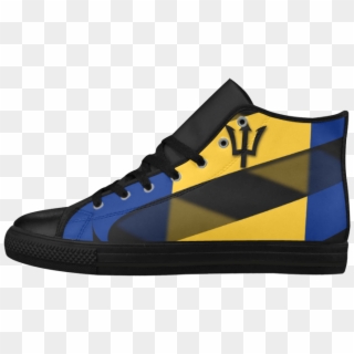 The Flag Of Barbados Aquila High Top Microfiber Leather - Basketball Shoe Clipart