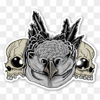 Owl Skull Sticker - Illustration Clipart