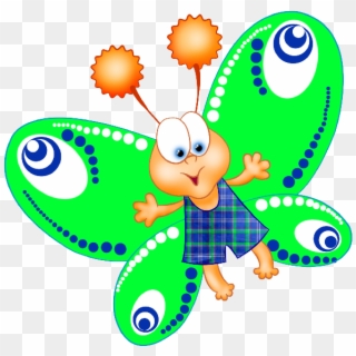 Cartoon Butterfly Images Clip - Polka Dot Circle Border - Png Download