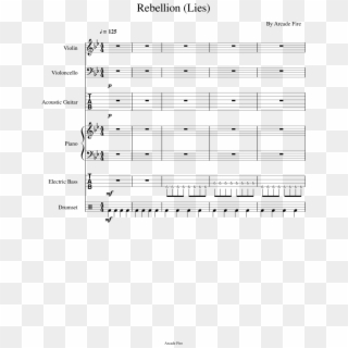 Rebellion By Arcade Fire Sheet Music Composed By Arcade - Arcade Fire Rebellion Piano Sheet Music Clipart