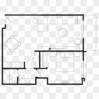 City View King Suite Floor Plan - Technical Drawing Clipart