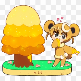 Teddiursa-chan Eating Yummy Honey Uw U - Cartoon Clipart