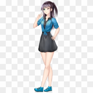 Anime Girl With Black Hair And Green Eyes - Anime Girl Wearing Dress Clipart