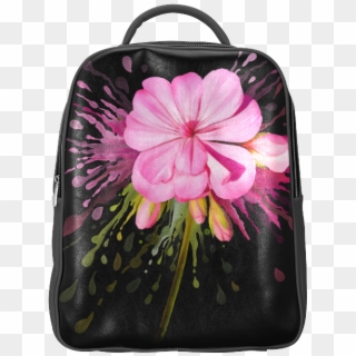 Pink Flower Color Splash, Watercolor Popular Backpack - Garment Bag Clipart
