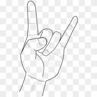 Sign Of The - Draw Rock Hand Sign Clipart