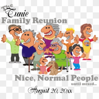 Personalized Family Reunion Funny Cartoon Postcard - Funny Family Reunion Cartoon Clipart