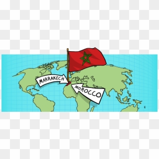 Morocco Flag Map From Pasarelapr - Cartoon Clipart