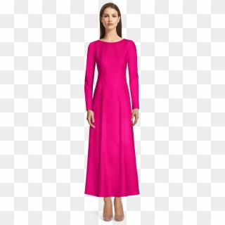 Pink High Waist Flare Maxi Dress - Female Tuxedo With Skirt Clipart