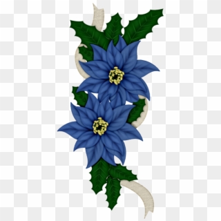 C Orig Kwiaty Transparent Pinterest Ccorig Ⓒ - Blue Christmas Flowers Clipart - Png Download