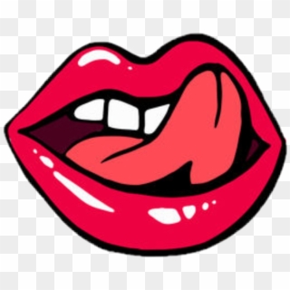 #lips #red #tongue #glossy #yum - Lusty Stickers Clipart