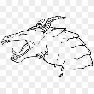 Dragon Fantasy Drawing Lineart Line Art Digital - Cabeza De Dragon Dibujo Clipart