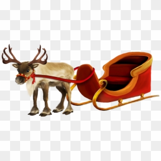 Photo From Album "scrap Kit Painted Christmas" On Yandex - Sleigh With Reindeer Clipart - Png Download