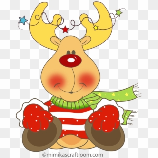 Christmas Reindeer, Clip Art - Imagen De Reno De Navidad Con Reno .png Transparent Png