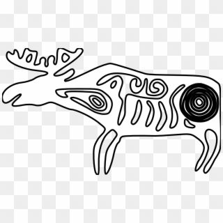 Raindeer Reindeer Boobaloo Elk Black White Line 999px - Line Art Clipart