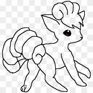 Vulpix Lineart Base - Cartoon Clipart