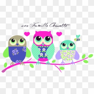 Cute Owl On Branch Png - Dessin Famille Chouette Clipart