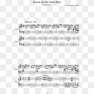 Reach For The Stars Real Sheet Music Composed By Arr - Canon Pachelbel Easy Piano Clipart