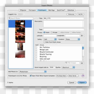Using Flickrexport, You Can Upload Photos To Just Your - Flickr Software Clipart