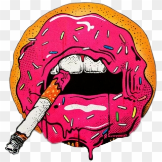 #mouth #donut #cigarrete #lipstickers - Pop Art Lips Smoke Clipart