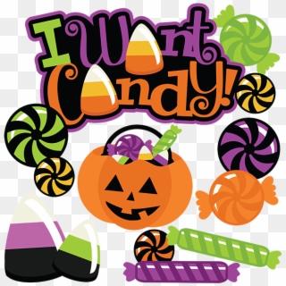 I Want Candy - Cute Halloween Candy Clip Art - Png Download