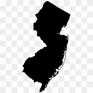 New Jersey Outline Shaded Map - New Jersey Black Clipart