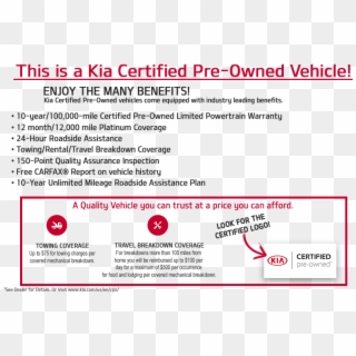 Description Certified Pre-owned Kia Program - Chevrolet Certified Service Clipart