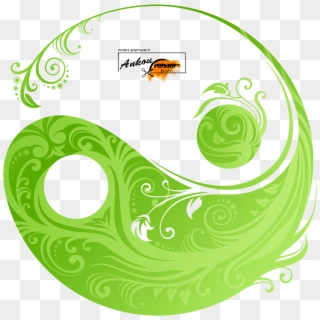 Green Yin Yang Logo Vert Nature Png Images - Yin And Yang Clipart