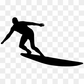 Black Clipart Surfboard - Man Surfing Silhouette - Png Download