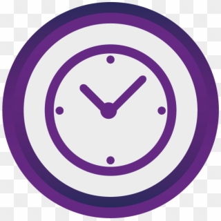 Purple Clock Icon - Reduce Time Icon Clipart