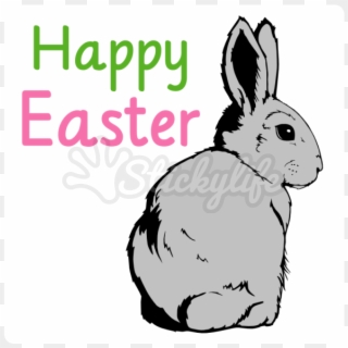 Happy Easter Temporary Tattoo - Domestic Rabbit Clipart