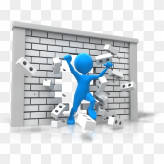 Breaking Through Your Brick Walls By The Use Of A Habits - Person Breaking Through Wall Clipart