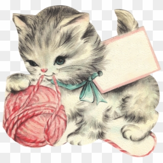 Hi Ya'll, Here's An Explosion Of Graphics For You, - Free Kitten Vintage Art Clipart