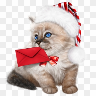 Christmas Kitten Png - Chatons Png Clipart