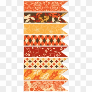 Solid Blank Ribbons - Autumn Washi Clipart