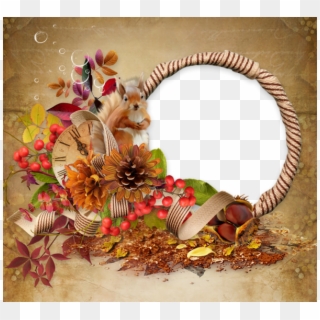 0, - Fall Flower Frame Free Clipart - Png Download