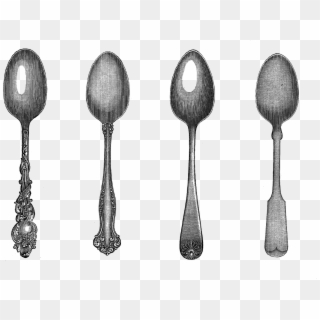 Dishes, Food, Fork, Knife, Knives, Silverware, Spoon - Vintage Spoon Png Clipart