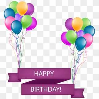 Happy Birthday Banner With Balloons Transparent Png Clipart