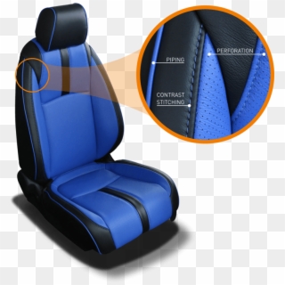 Katzkin Seat Stitching, Piping, And Perforation - Blue Leather Car Seats Clipart
