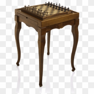 Picture Of Chess Table With Drawer For Pieces - Chess Table Png Clipart