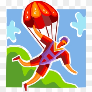 Vector Illustration Of Skydiving Skydiver Parachutist Clipart