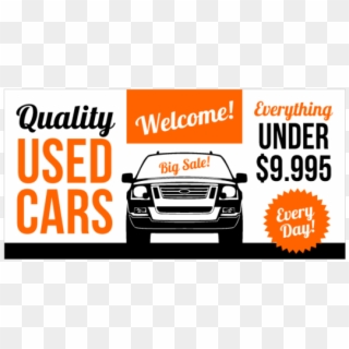Used Car Dealership Vinyl Banner With Sale Ad And Suv - Used Car Dealership Ad Clipart