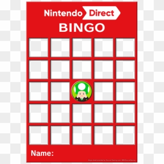 Source Gaming On Twitter - Nintendo Direct Bingo Card Clipart