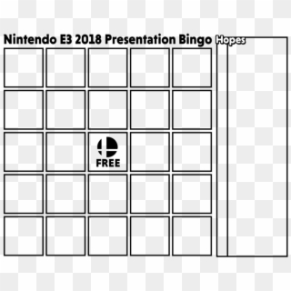 Nintendo E Card - Bingo Card Template Transparent Clipart