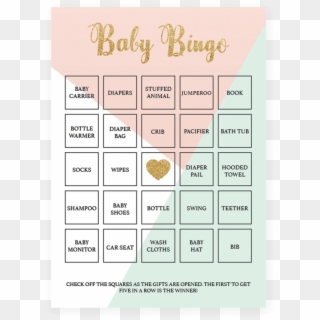 Pink And Mint Printable Baby Bingo Cards By Littlesizzle - Printable Baby Bingo Cards Clipart