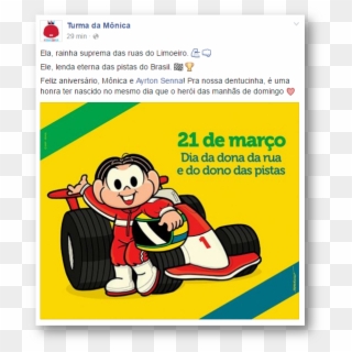 Turma Da Monica - Aniversário De Ayrton Senna Clipart