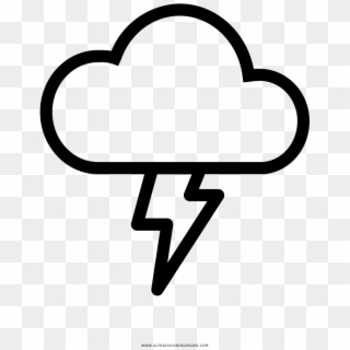 Thunder Cloud Coloring Page - Line Art Clipart