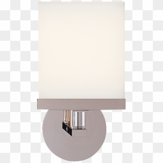 Shield Round Sconce In Polished Nickel With White Flat - Lampshade Clipart